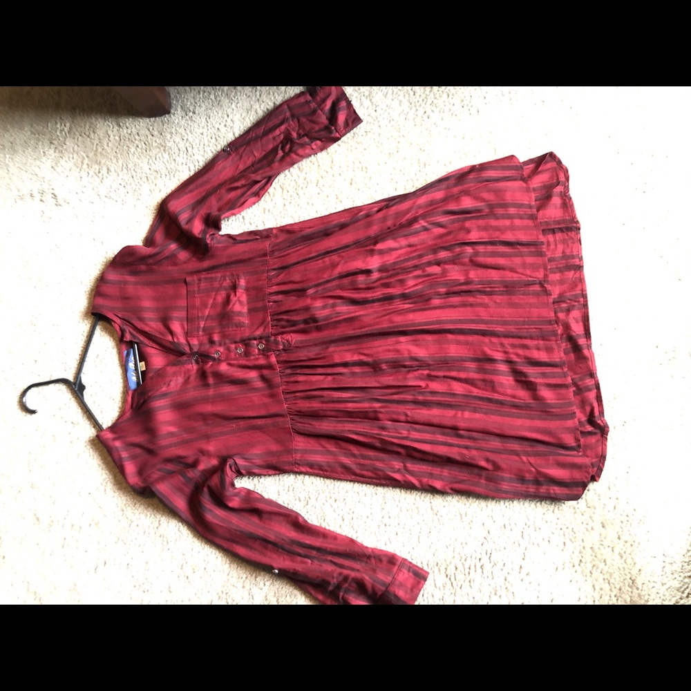 Red shirt dress